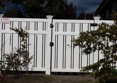 White Vinyl Fence and Gate