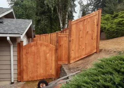 wood fence around residence