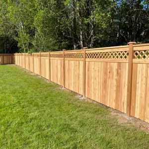 tan wood residential fence