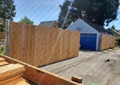 Cantilever Slide Gate and Swing Gate with Cedar Boards