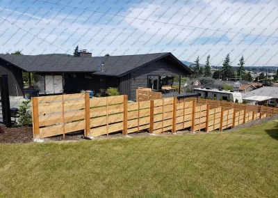 Residential Stepped Horizontal Fence