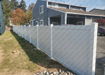 Residential White Vinyl Fence
