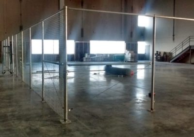 Indoor galvanized chain-link at warehouse 6 foot tall on plated posts